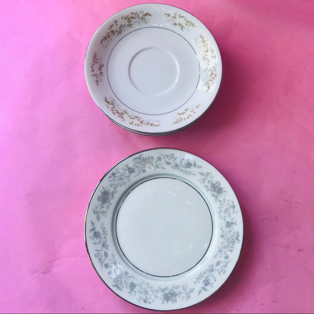 Vintage porcelain fine china saucers and plates